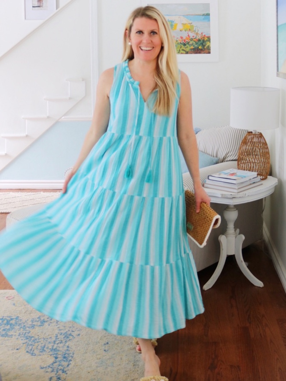 Tuckernuck Salty Paloma Cotton Caftan Dress Medium